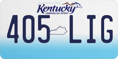 KY license plate 405LIG