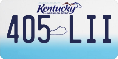 KY license plate 405LII