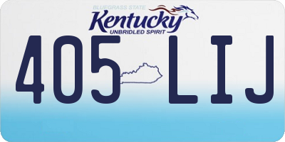 KY license plate 405LIJ