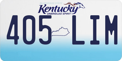 KY license plate 405LIM