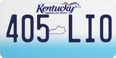 KY license plate 405LIO