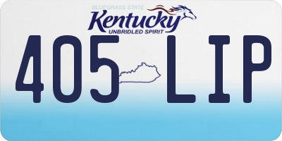 KY license plate 405LIP