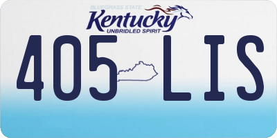 KY license plate 405LIS