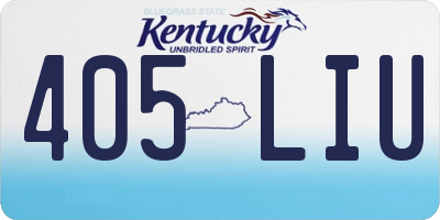 KY license plate 405LIU