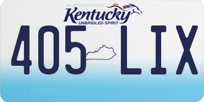 KY license plate 405LIX