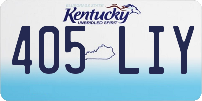 KY license plate 405LIY