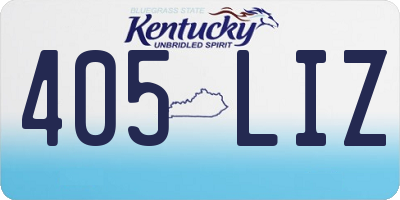 KY license plate 405LIZ