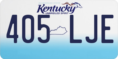 KY license plate 405LJE