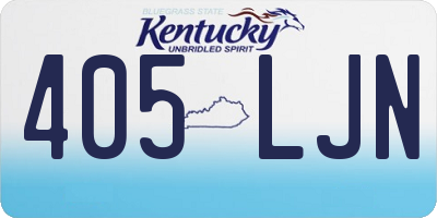 KY license plate 405LJN