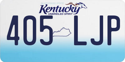 KY license plate 405LJP