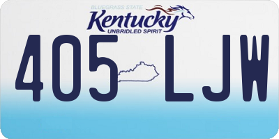 KY license plate 405LJW