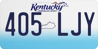 KY license plate 405LJY