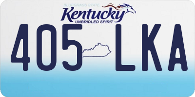 KY license plate 405LKA