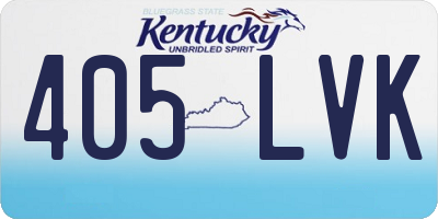 KY license plate 405LVK