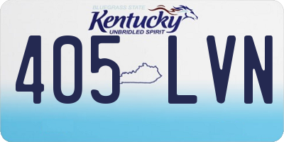 KY license plate 405LVN