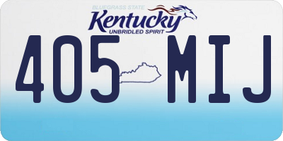 KY license plate 405MIJ
