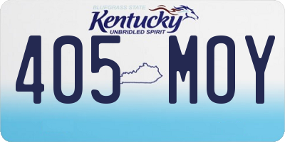 KY license plate 405MOY