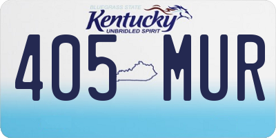 KY license plate 405MUR