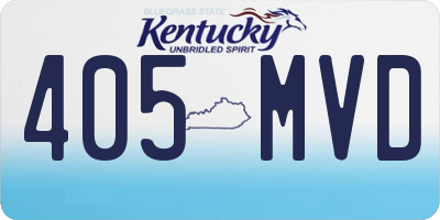 KY license plate 405MVD