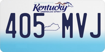 KY license plate 405MVJ