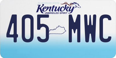 KY license plate 405MWC