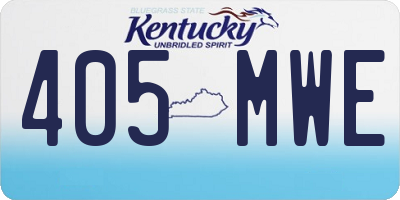 KY license plate 405MWE
