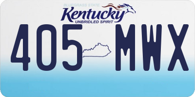 KY license plate 405MWX