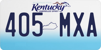 KY license plate 405MXA