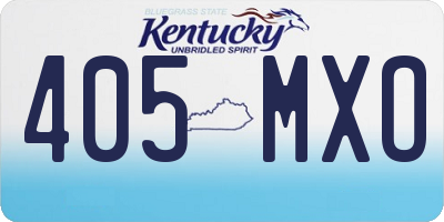 KY license plate 405MXO