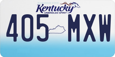 KY license plate 405MXW