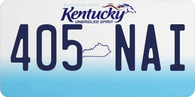 KY license plate 405NAI