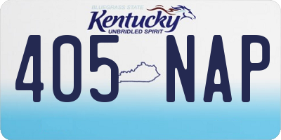 KY license plate 405NAP