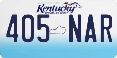 KY license plate 405NAR