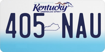 KY license plate 405NAU