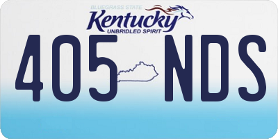 KY license plate 405NDS
