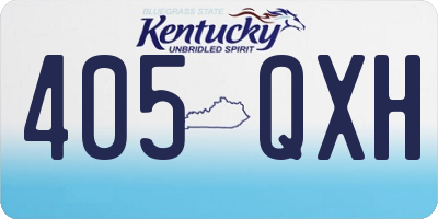 KY license plate 405QXH