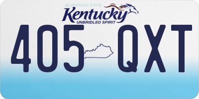 KY license plate 405QXT