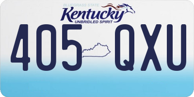 KY license plate 405QXU
