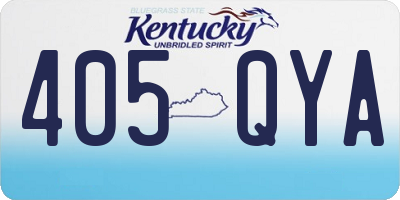 KY license plate 405QYA