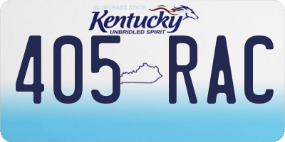 KY license plate 405RAC