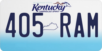 KY license plate 405RAM