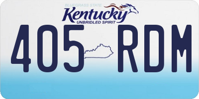 KY license plate 405RDM