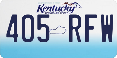 KY license plate 405RFW
