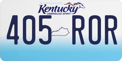 KY license plate 405ROR
