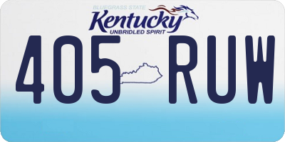 KY license plate 405RUW