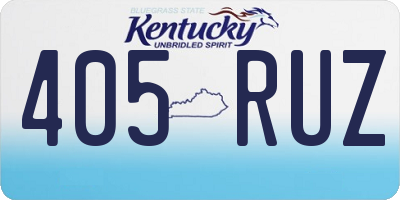 KY license plate 405RUZ