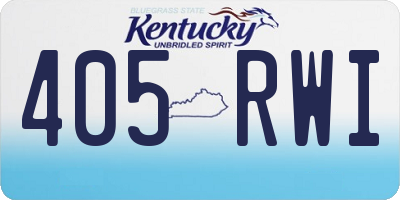 KY license plate 405RWI