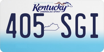KY license plate 405SGI
