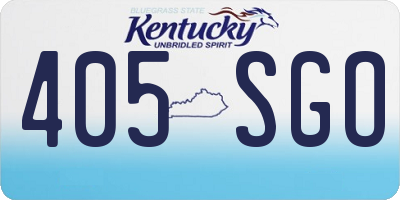 KY license plate 405SGO