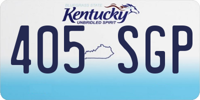 KY license plate 405SGP
